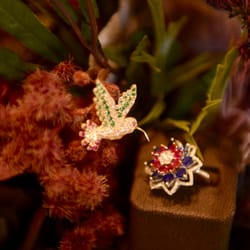Custom hummingbird brooch created for a favorite customer.