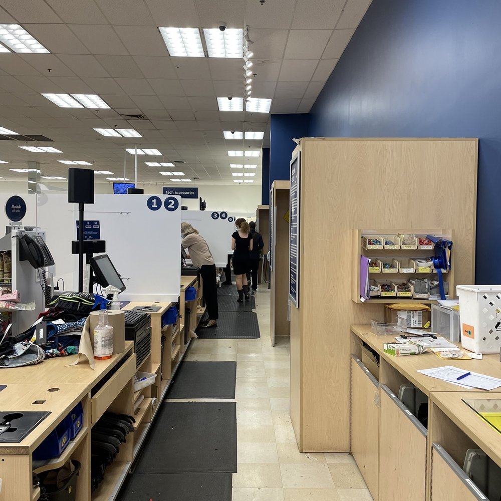 Marshalls - Register with staff and manager walking a way as I am talking to them - Women's Clothing Near Me - Irvine, California