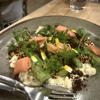 Ernest - Poached asparagus. Interesting take on lox and rye toast - New American Near Me - San Francisco, California Ernest - Poached asparagus. Interesting take on lox and rye toast - New American Near Me - San Francisco, California