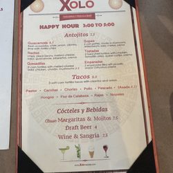 Happy hour menu