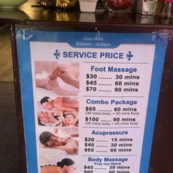 WZ Foot Spa - Price list as at June 18, 2026