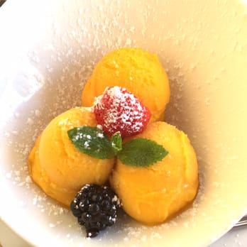 Moonshadows - Mango passion fruit Sorbet - Seafood Near Me - Malibu, California