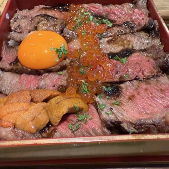 Tendon Kohaku - Beef wagyu tendon set w/ uni - Japanese Near Me - Bellevue, Washington Tendon Kohaku - Beef wagyu tendon set w/ uni - Japanese Near Me - Bellevue, Washington