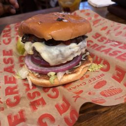 A Classic Cheeseburger with mushroom added