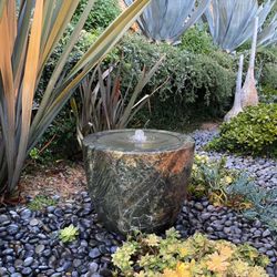 Garden Temple - Green marble bowl fountain