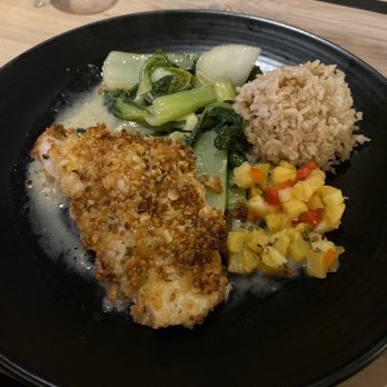 Monkeypod Kitchen - Organic Macadamia Nut Crusted Mahi Mahi - Hawaiian Near Me - Kapolei, Hawaii Monkeypod Kitchen - Organic Macadamia Nut Crusted Mahi Mahi - Hawaiian Near Me - Kapolei, Hawaii