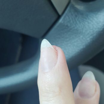 D Spa & Nails - And this is shows the chunk that they cut out of my nail with the cuticle clippers. - Nail Salons Near Me - Louisville, Kentucky