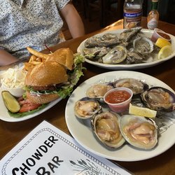 Cherrystone clams, Blue Point oysters, shrimp poboy!