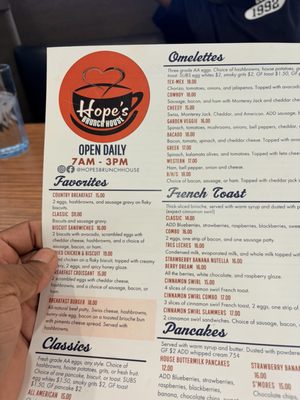 Menu photo 1 Hope’s Brunch House Phoenix, AZ