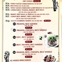 Saigon Char-Broil - The Vietnamese Specialty Menu