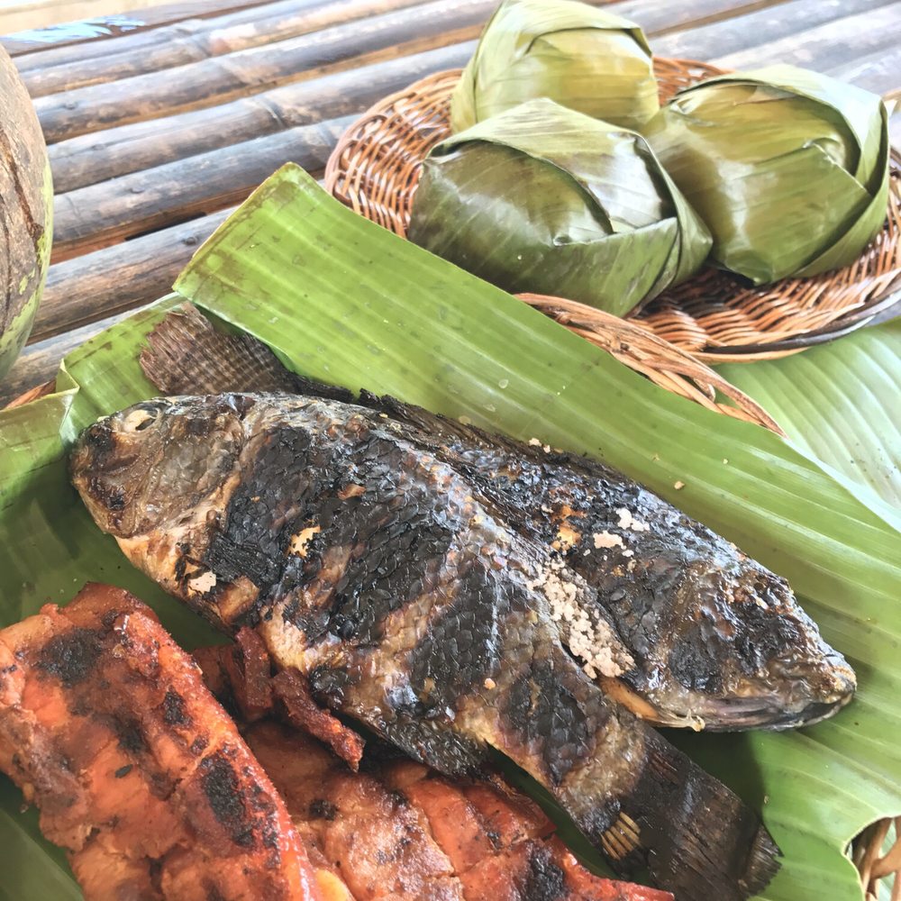 Pandin Lake - Grilled pork, tilapia, and rice (wrapped in leaves) - Lakes Near Me - San Pablo City, LAG