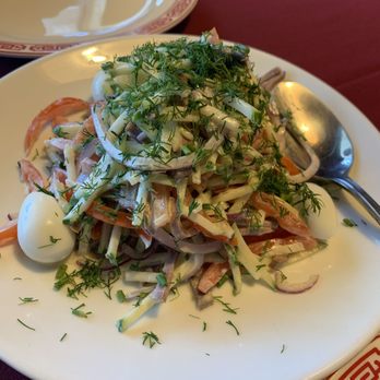 Suzani Restaurant - Veal Tougue Salad - Uzbek Near Me - Philadelphia, Pennsylvania