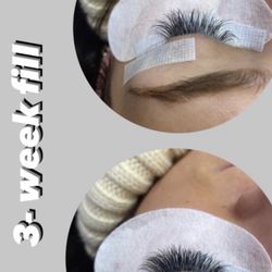 Lash My World - A client getting a 3 week volume lash fill.