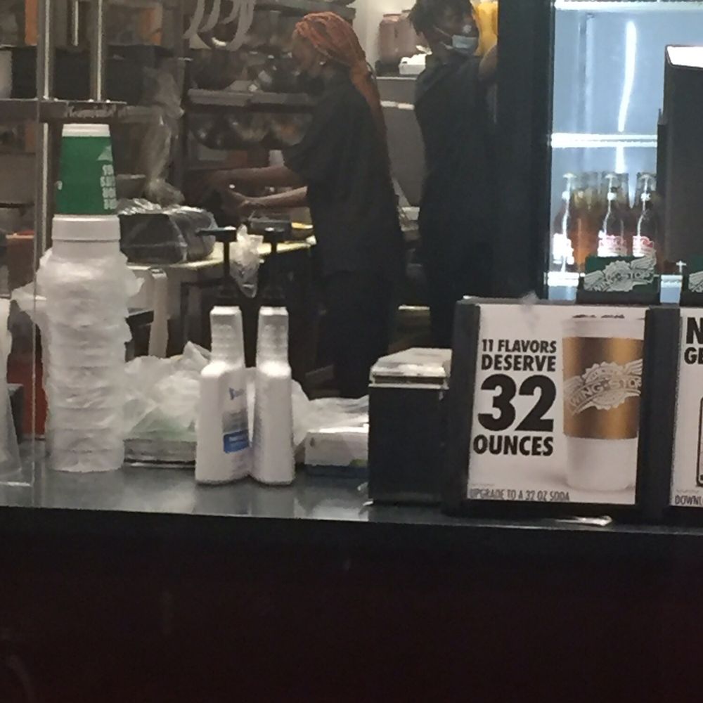 Wingstop - No hair nets & the gentlemen had just took out the trash & didn't see wash his hands. - Chicken Wings Near Me - Snellville, Georgia Wingstop - No hair nets & the gentlemen had just took out the trash & didn't see wash his hands. - Chicken Wings Near Me - Snellville, Georgia