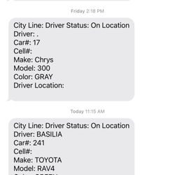 City Line Car Service - This shows I have been a consistent customer but the last cab is the one o be more aware off she tried to charge me 35 instead of 20