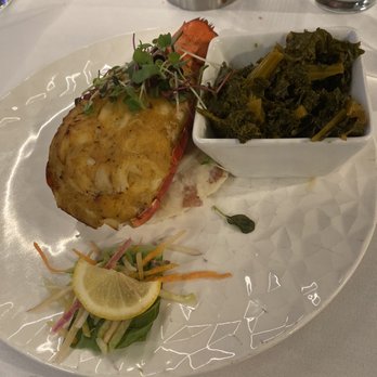 Papi Cuisine - Crab Cake stuffed Lobster w/ kale and mashed potatoes - Cocktail Bars Near Me - Baltimore, Maryland