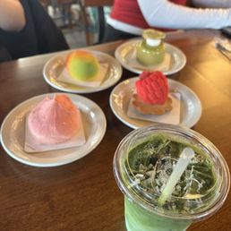 Desserts and matcha