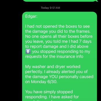 Edgar's Moving Services - Edgar reading and ignoring my message after being a keyboard warrior and commenting on my post as if he wants to help. - Movers Near Me