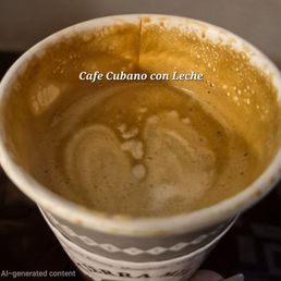 I took the photo after a few sips. It was up to the top. Café Cubana con Lech I took the photo after a few sips. It was up to the top. Café Cubana con Lech