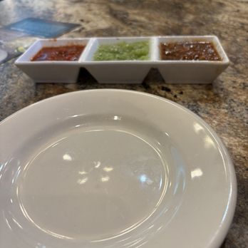 Abuelo's Mexican Restaurant - Three salsas. Medium, hot and sweet - Mexican Near Me - Myrtle Beach, South Carolina