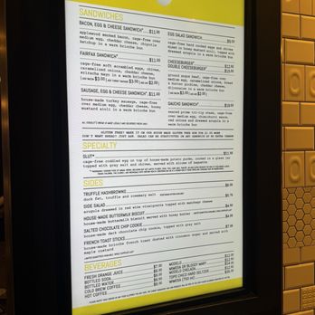 Eggslut - Menu as of 10/2024 - Breakfast & Brunch Near Me - Las Vegas, Nevada