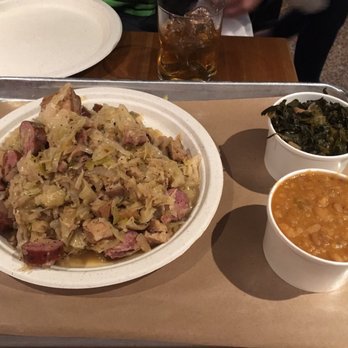 Mabel's BBQ - "This is Cleveland" plate, hot greens, and baked beans - Barbeque Near Me - Cleveland, Ohio Mabel's BBQ - "This is Cleveland" plate, hot greens, and baked beans - Barbeque Near Me - Cleveland, Ohio