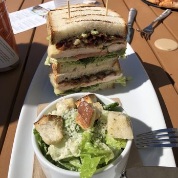 Evviva Trattoria - Chicken club sandwich with ceasar salad - Pizza Near Me - Wrentham, Massachusetts