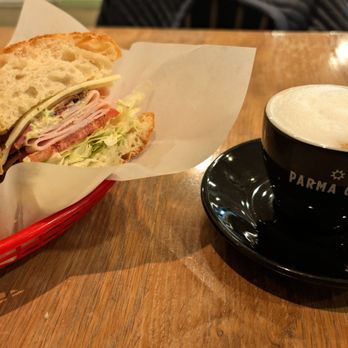 Parma Café - Turkey Club Panini and a cappuccino - Cafes Near Me - Montreal, Quebec Parma Café - Turkey Club Panini and a cappuccino - Cafes Near Me - Montreal, Quebec
