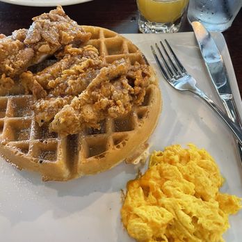 Mimosas - Chicken and waffles, scrambled eggs - American Near Me - Denver, Colorado Mimosas - Chicken and waffles, scrambled eggs - American Near Me - Denver, Colorado