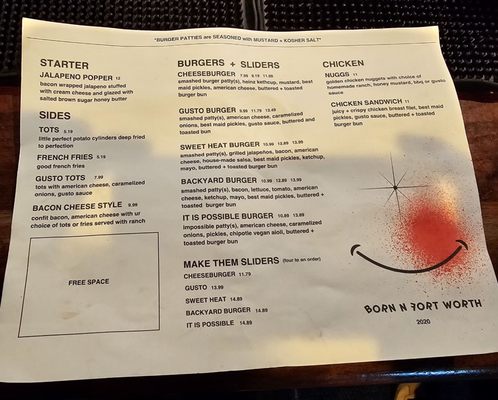Menu photo 3 GUSTOS burgers N stuff Fort Worth, TX