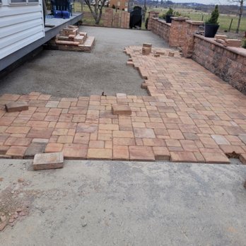 Olvera's Landscaping - a brick patio being laid - Landscaping Near Me - Waynesboro, Virginia Olvera's Landscaping - a brick patio being laid - Landscaping Near Me - Waynesboro, Virginia