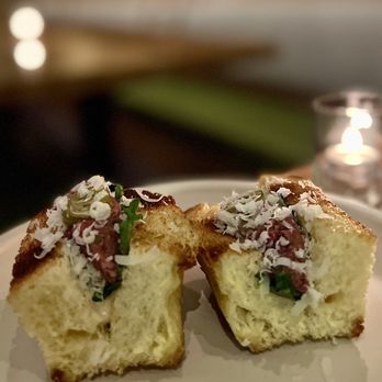 Eleven - BEEF & BRIOCHE: angus beef tartare, shiso, serrano pepper, truffle oil, tabasco  worcestershire aioll - Cocktail Bars Near Me - Honolulu, Hawaii