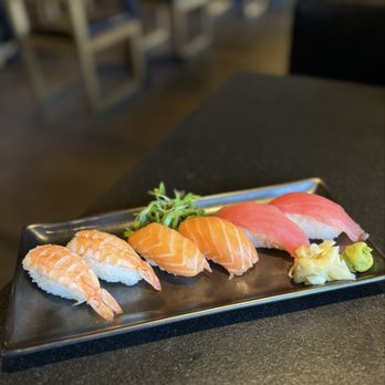 Sushi Roll - shirmp, salmon, and tuna nigiri - Sushi Bars Near Me - Chula Vista, California Sushi Roll - shirmp, salmon, and tuna nigiri - Sushi Bars Near Me - Chula Vista, California