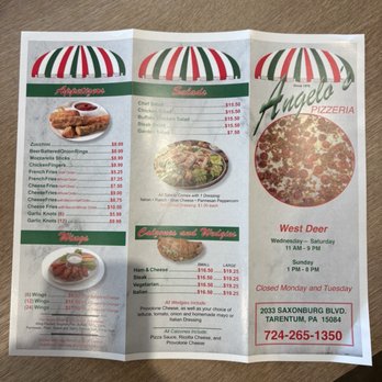 Angelo's Pizzeria - Menu - Pizza Near Me - Tarentum, Pennsylvania