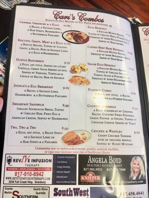 Menu photo 5 Cari's Granbury, TX