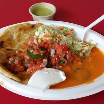 Doña Lola's - (pork) pupusa plate - Food Trucks Near Me - Portland, Oregon