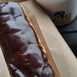 Jack 'n' Jill Donuts - Bavarian filled Chocolate Iced long john