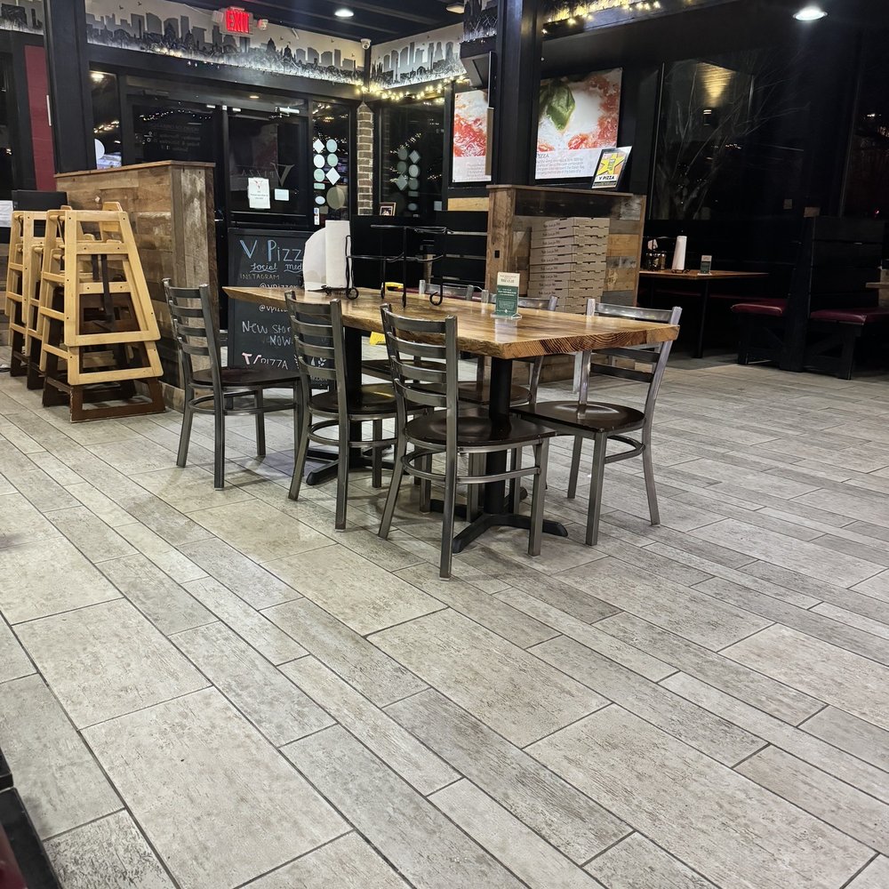 V Pizza - Seating area - Pizza Near Me - Cary, North Carolina V Pizza - Seating area - Pizza Near Me - Cary, North Carolina