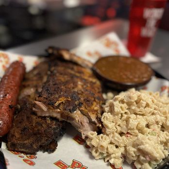 Phil's BBQ - BBQ Rib Only (Half) with Mac salad, beans and sausage added - Barbeque Near Me - San Diego, California Phil's BBQ - BBQ Rib Only (Half) with Mac salad, beans and sausage added - Barbeque Near Me - San Diego, California