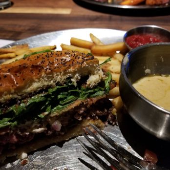 Eureka! - Fresno Fig Burger (only half because I couldn't wait to dive in!) - American Near Me - Las Vegas, Nevada Eureka! - Fresno Fig Burger (only half because I couldn't wait to dive in!) - American Near Me - Las Vegas, Nevada