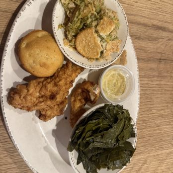 The Sawmill Place - Chicken tenders collard greens broccoli cheese. Cornbread. Honey mustard - Breakfast & Brunch Near Me - Blairsville, Georgia