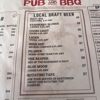 Genesee Pub and BBQ - Beer list - Barbeque Near Me - Golden, Colorado
