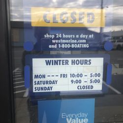 West Marine - Winter hours!