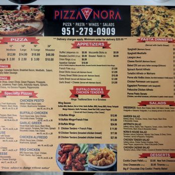 Pizza Nora - Menu - Pizza Near Me - Eastvale, California Pizza Nora - Menu - Pizza Near Me - Eastvale, California