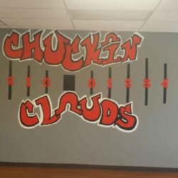 Chuckin' Clouds Vape Shop - Cloud competition wall