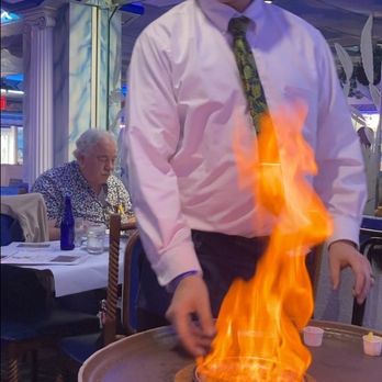 Hellas Restaurant - Flaming cheese appetizer! Get it ! - Bakeries Near Me - Tarpon Springs, Florida Hellas Restaurant - Flaming cheese appetizer! Get it ! - Bakeries Near Me - Tarpon Springs, Florida