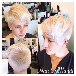 Hair By Mandi - Platinum ice pixie cut