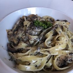 Truffle cream pasta with mushrooms. Wow! SO GOOD!!!