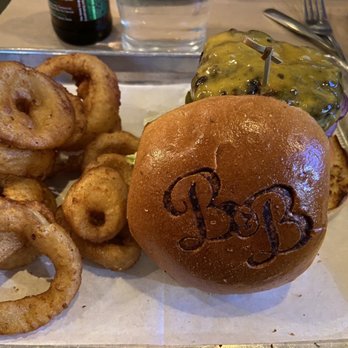 Brooklyn Burgers & Beer - Love the presentation Branded bread - Burgers Near Me - Brooklyn, New York