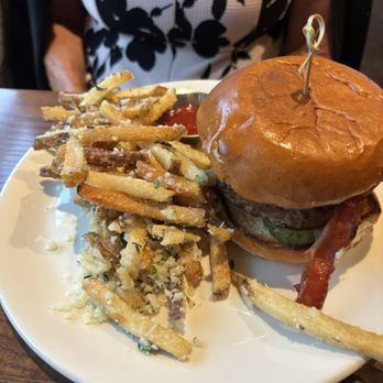 Burtons Grill & Bar - The Prime Burger with truffle fries - New American Near Me - Wayne, Pennsylvania Burtons Grill & Bar - The Prime Burger with truffle fries - New American Near Me - Wayne, Pennsylvania
